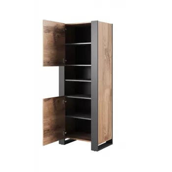 WOOD Grāmatu skapis 65x40x170,5 votana ozols + antracīts