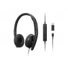 Lenovo 4XD1P83425 austiņas/headset ar vadu, galvas lentes stiprinājums, zvani/mūzika, USB Type-A, melnas