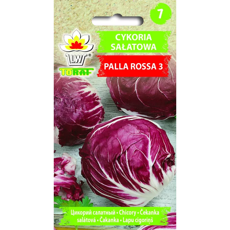 Lettuce Chicory Palla Rossa 3 Toraf dārzeņu sēklas, 5g iepakojums