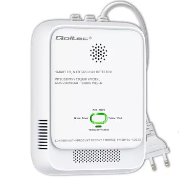 Gāzes noplūdes un oglekļa monoksīda detektors LED