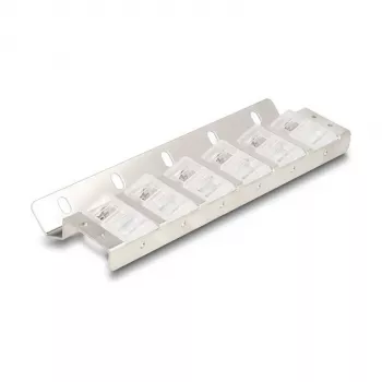 Keystone turētājs 12 portu, noliecams, 10 collu un 19 collu statņu/sienas montāžai, DELOCK 67040, metāls/plastmasa, sudrabains, 77×222×27 mm