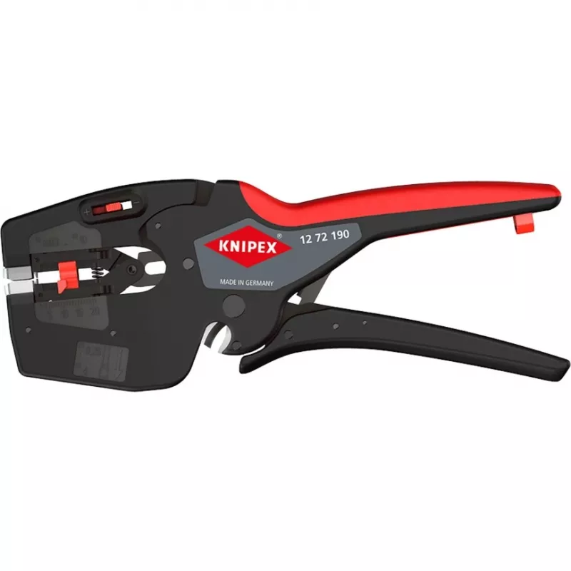Knipex elektriķa daudzfunkciju rīks NexStrip 12 72 190 SB – vadu noņēmējs un presēšanas instruments