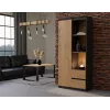Top e Shop RS-80 BILY biroja grāmatu skapis, antracīta rāmis, amatniecības ozolkoka durvis, 7 plaukti, 2 atvilktnes, 1800×800×350 mm