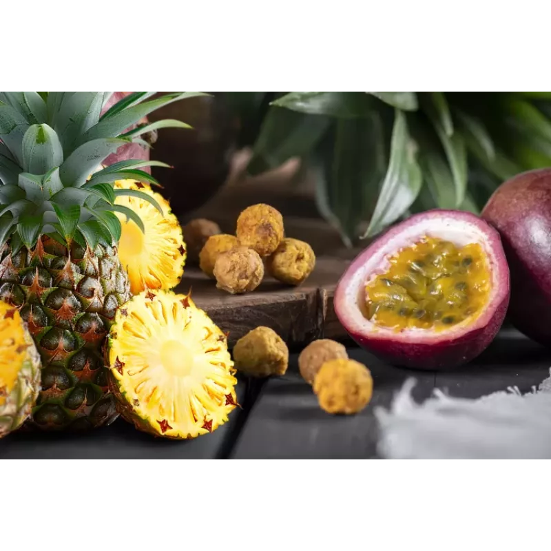 Eco fresh foods Kaltētas ananāsu un marakujas bumbiņas 100 g