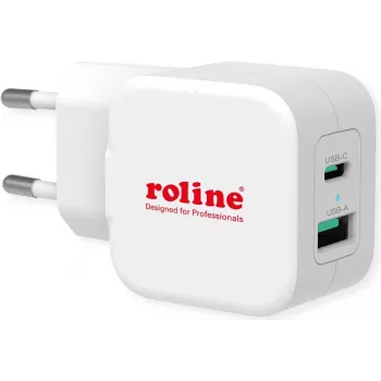 ROTRONIC-SECOMP Roline - Barošanas avots - 20 W - 3 A - PD, QC 3.0 - 2 izejas pieslēgvietas (USB, USB-C)