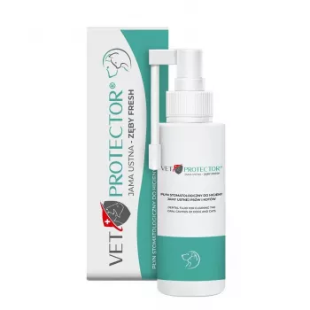 Mutes kopšanas šķīdums JM Sante Vet Protector Fresh 100 ml suņiem un kaķiem, zobakmens veidošanās novēršanai
