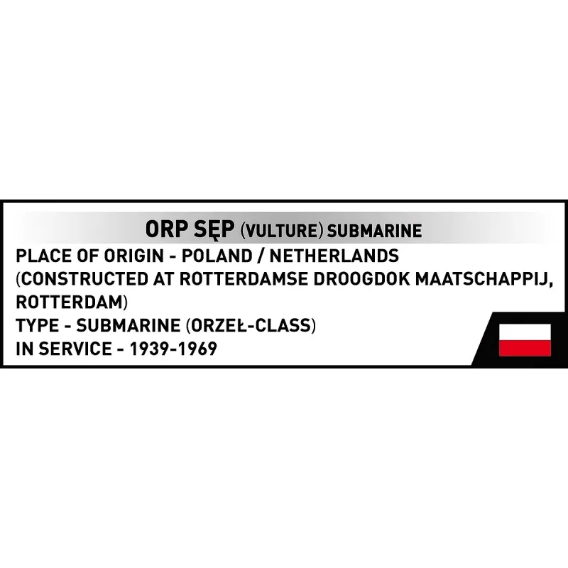 Plastmasas modelis Cobi Polish Submarine ORP Sep mērogā 1:300 (COBI-4856)