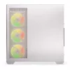 PC korpuss KRUX Exo RGB balta — ATX tornis, tērauds, 2x3,5 collu + 2x2,5 collu nodalījumi, USB-C, RGB