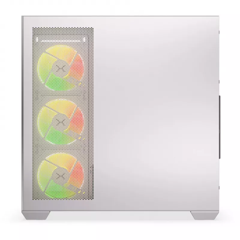 PC korpuss KRUX Exo RGB balta — ATX tornis, tērauds, 2x3,5 collu + 2x2,5 collu nodalījumi, USB-C, RGB