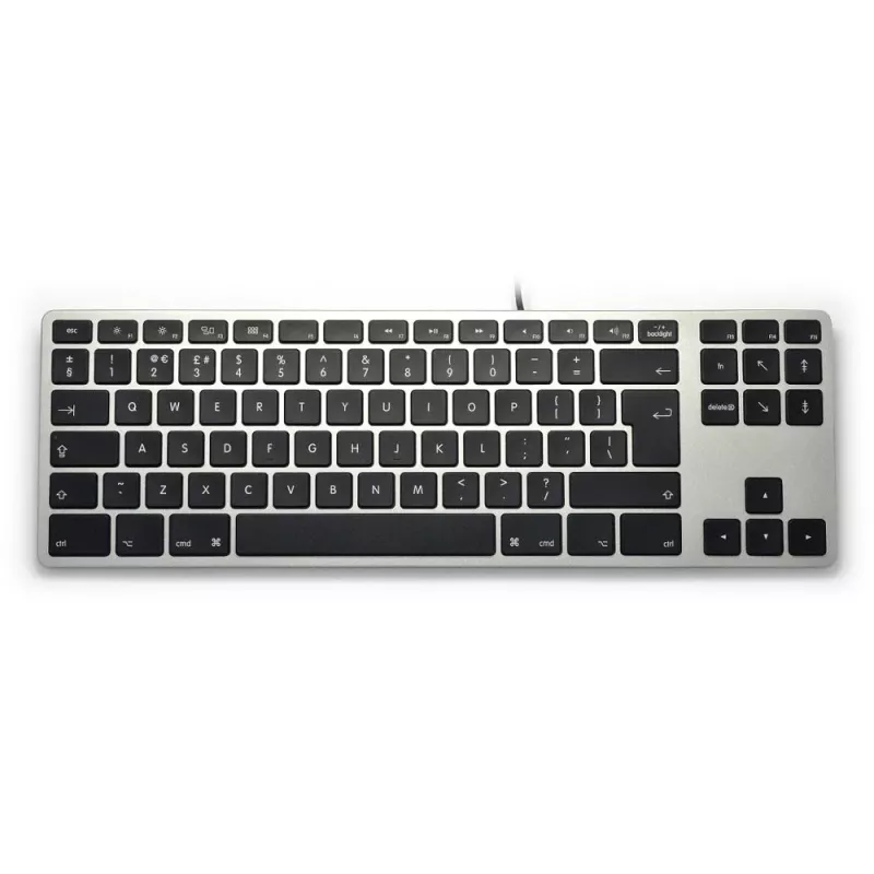 Tastatūra alumīnija Mac Tenkeyless RGB Space Gray