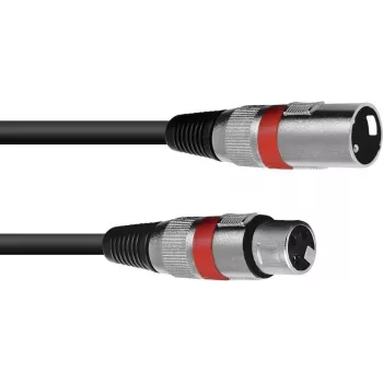XLR kabelis Omnitronic 3022045R — 1 x XLR tēviņš uz 1 x XLR mātīte, 1,5 m
