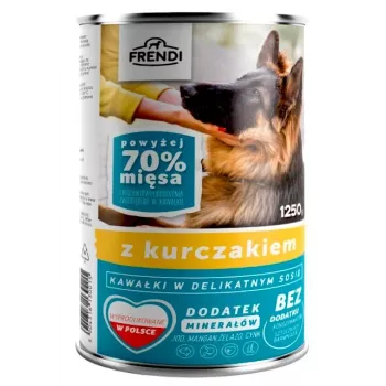 Konservēta suņu barība Frendi ar vistu mērcē 1250 g