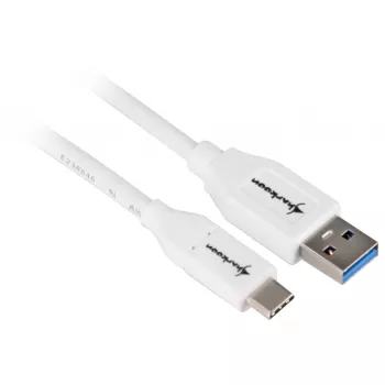 USB 3.2 Gen 2 kabelis, USB-A spraudnis > USB-C spraudnis (balts, 0,5 metri)