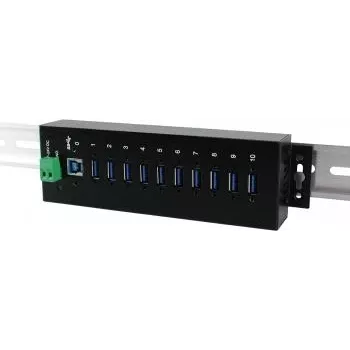 Exsys EX-1110HMVS - centrmezgls - 10 x USB 3.1 Gen 1 - DIN sliedes stiprinājums - līdzstrāva (EX-1110HMVS)