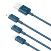 USB kabelis 3in1 Baseus Superior Series, USB uz micro USB / USB-C / Lightning, 3.5A, 1.5m (zils)