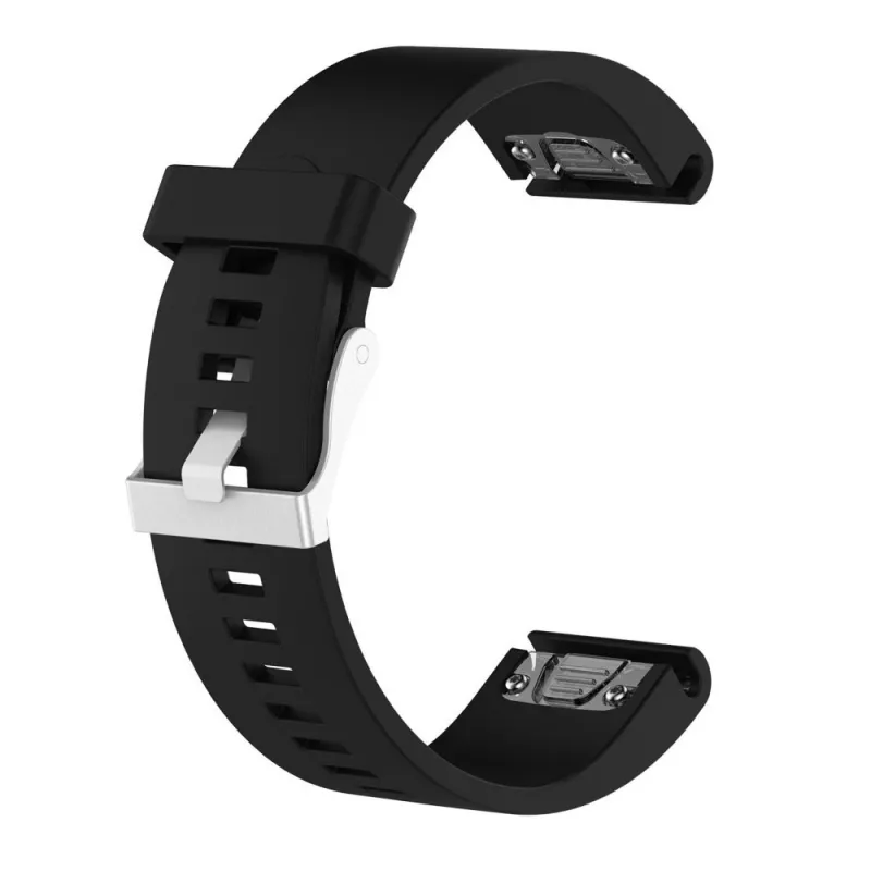 Silikona pulksteņa siksniņa FIXED Garmin QuickFit 20 mm, melna