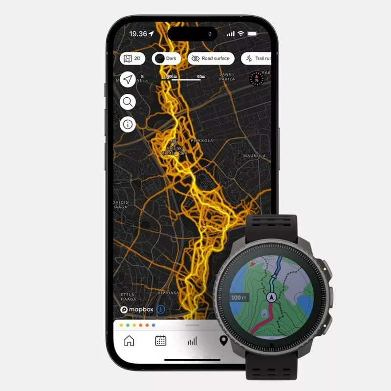 Suunto Vertical Solar 3,56 cm (1,4 inch) Punktmatricas 49 mm 280 x 280 pikseļi Skārienjūtīgs Melns GPS (satelīts)
