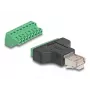 DeLOCK Adapteris RJ45 vīrišķais > Spaiļu bloks 8 kontaktu 2-daļu 3,81 mm