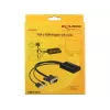 DeLOCK 62597 video kabeļa adapteris 0,25 m, HDMI Type A uz VGA (D-Sub), 3,5 mm un USB Type-A, melns