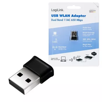Bezvadu USB WLAN adapteris, 11ac, 650 Mbit