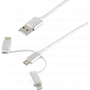 USB kabelis ShiverPeaks BS14-50067 1m USB A USB C/Micro-USB B/Lightning Balts