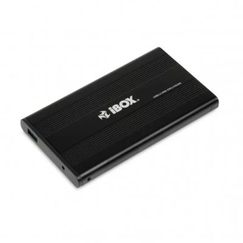 HDD korpuss IBOX HD-02 melns 2,5 collu SATA diskdziņiem, USB 3.2 Gen 1 (Type-A), viens nodalījums, metāla