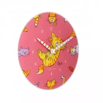 NeXtime klok 8810 Tickle My Tummy, Ø30 cm, Wall, Pink/ Multi-color