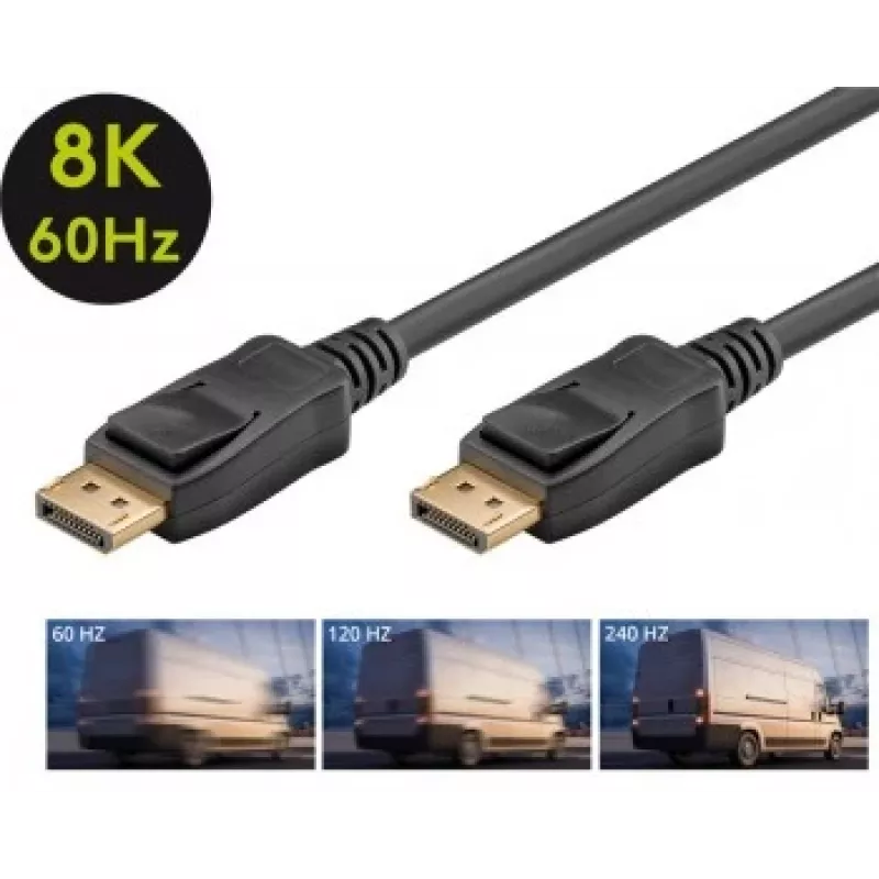 Goobay DISPLAYPORT-KABELIS 1.4, 5M, 32.4GBIT/S, 8K@60HZ/4K@240HZ