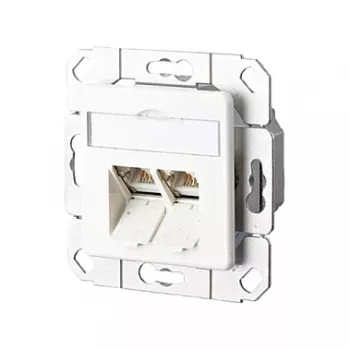 METZ CONNECT BTR E-DAT C6 8/8(8) UPk - pieslēguma ligzda, iebūvējamā - RJ-45 X 2 - tīri balta, RAL 9010 - 2 porti (1307381102-I)