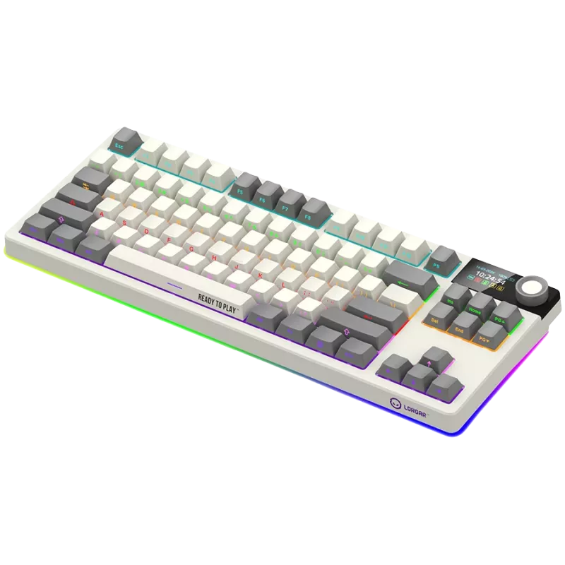 LORGAR KBP70TKLW, bezvadu TKL mehāniskā spēļu tastatūra Pro, bēša, EN izkārtojums
