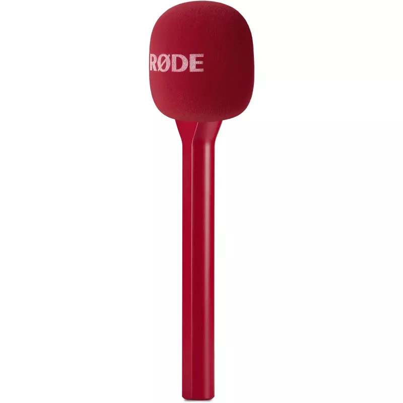 Rode Interview GO – sarkans pārnēsājams interviju mikrofons (kompakts, rokas, plug-and-play)