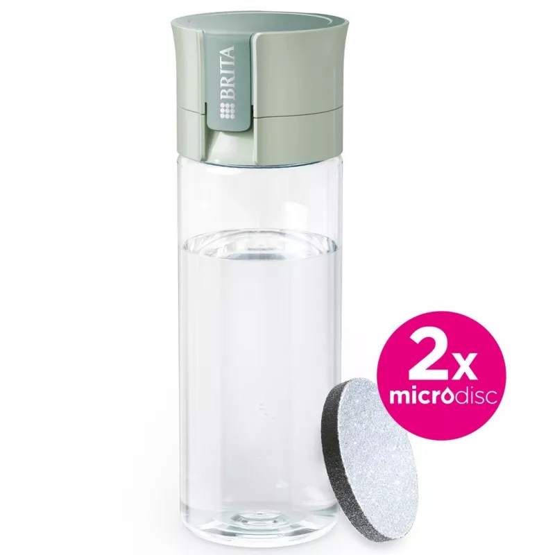 Atkārtoti lietojama ūdens pudele BRITA Fill&Go Vital 600 ml ar iebūvētu MicroDisc filtru, zaļa