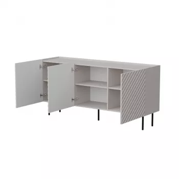 Kumode Cama LUCCA 3D 165x40x80 cm — kašmira krāsa, skaidu plātne, 16 mm rāmis, 1.8 cm durvju biezums
