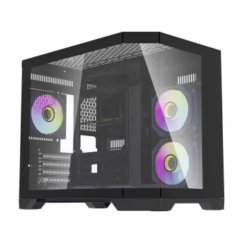 Datora korpuss Darflash FT418 + 6 aRGB ventilatori (melns)