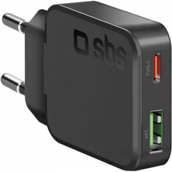 SBS PD Reiselader UltraSlim 30W USB/USB-C GaN melna