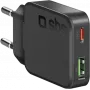 SBS PD Reiselader UltraSlim 30W USB/USB-C GaN melna