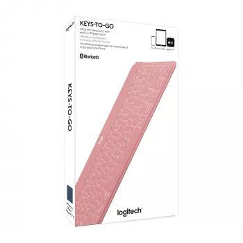 Logitech Keys-To-Go - tastatūra - Bluetooth - QWERTY - spāņu - rozā - Apple iPad/iPhone/TV