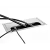DeLOCK kabeļu grommets galda montāžai ar birsti 80x80x28 mm sudraba krāsā