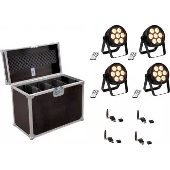 LED prožektoru komplekts EUROLITE 7C-7 Silent plāns 4×7W RGBW