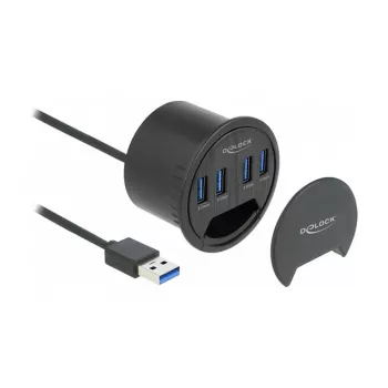 USB centrmezgls DeLOCK 64153 Type-A 5000 Mbit/s melns
