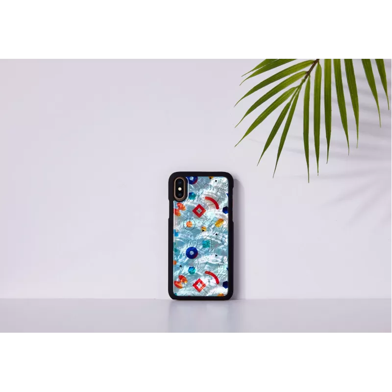 Viedtālruņa maciņš iKins iPhone XS / XS Max melnā akmens dizainā, aizsargājošs aizmugures vāciņš
