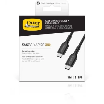 Otter Products OtterBox - USB kabelis - 24 pin USB-C (vīr.) uz 24 pin USB-C (vīr.) - USB 2.0 - 3 A - 1,0 m - melns (78-81356)