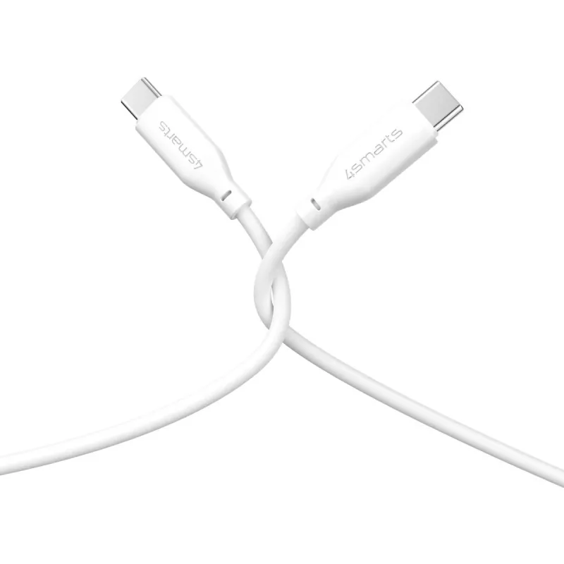 4smarts USB-C / USB-C silikona kabelis High Flex 60W 1,5m balts