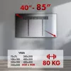 Sienas TV stiprinājums MACLEAN MC-123 īpaši plāns, VESA 400x400 mm, plakanā ekrāna televizoriem līdz 80 kg