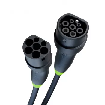 Uzlādes kabelis zaļa Cell EVKABGC03 — Type 2, 5 m, 11 kW, elektromobiļiem