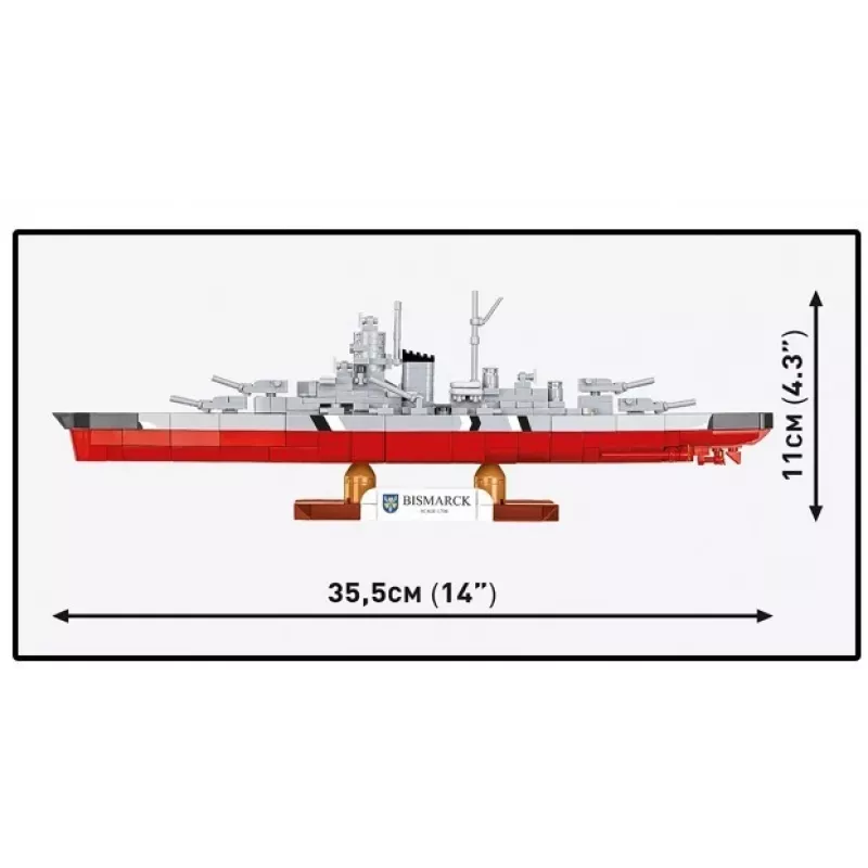 Konstrukciju komplekts Cobi kaujas kuģa Bismarck modelis, 590 detaļas