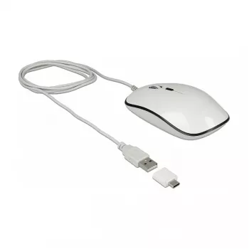 Pele DeLOCK 12532 birojam piemērota abām rokām USB Type-A optiskā 3200 DPI