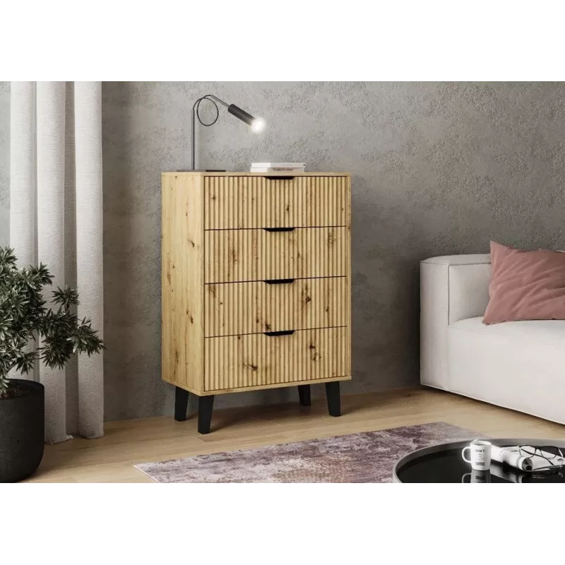 SCANDI 4S plāns ozols ARTISAN kumode