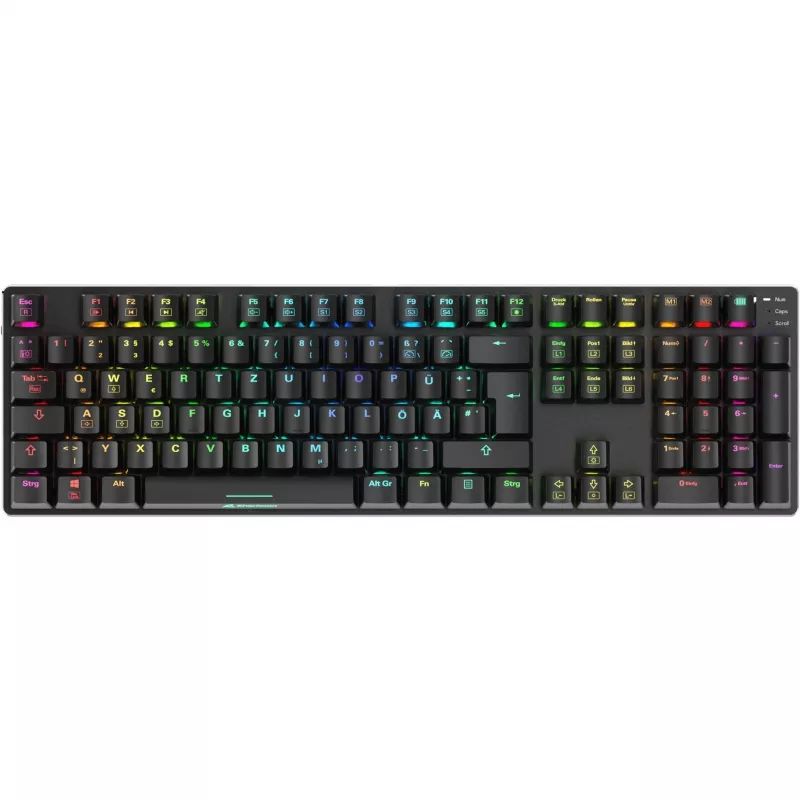 SKILLER SGK36W, Gaming tastatūra melna, DE izkārtojums, Huano Red