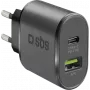 SBS TETRPD25W lādētājs mobilajām ierīcēm, melns, iekštelpām (TETRPD25W)